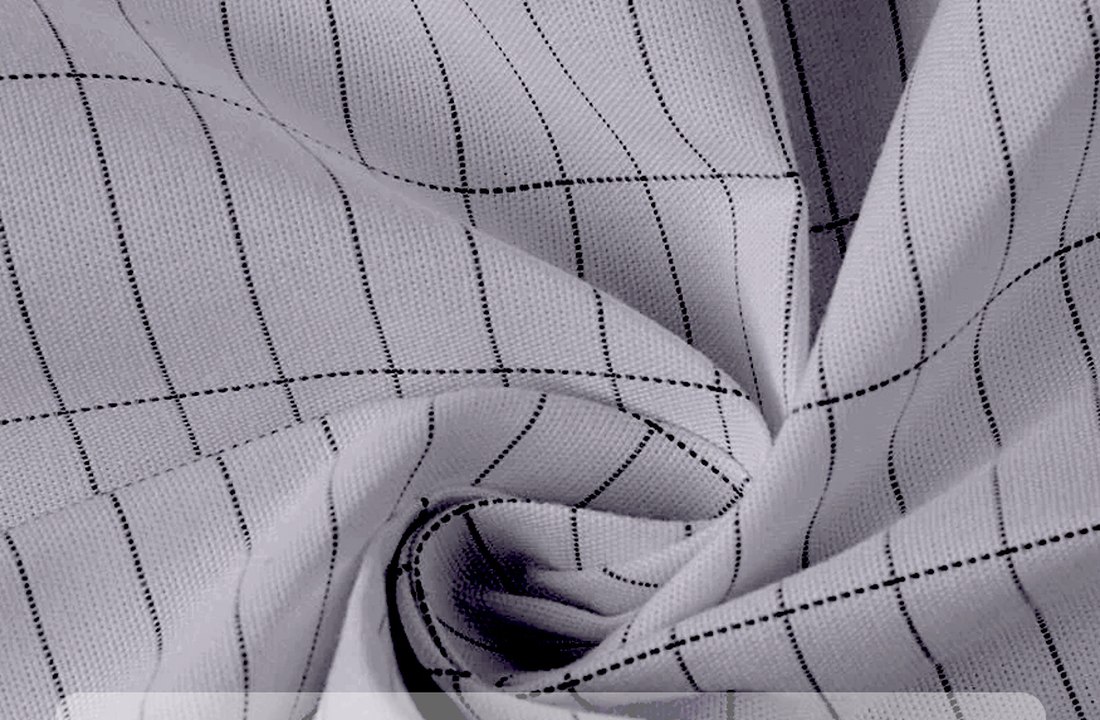 Conductive silver grid fabric in grey